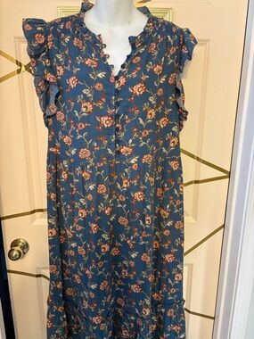 Wonderly sz Medium cotton gauze Ditzy print dress